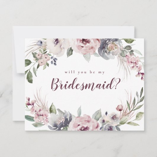 Word jij mijn bruidsmeisje boho floral? kaart (Voorkant)
