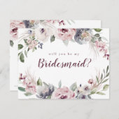 Word jij mijn bruidsmeisje boho floral? kaart (Voorkant / Achterkant)