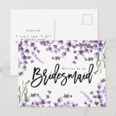 Word jij mijn bruidsmeisje Boho Lavender Bloemen? Aankondigingskaart (Voorkant / Achterkant)