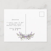 Word jij mijn bruidsmeisje Boho Lavender Bloemen? Aankondigingskaart (Achterkant)