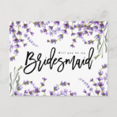 Word jij mijn bruidsmeisje Boho Lavender Bloemen? Aankondigingskaart (Voorkant)