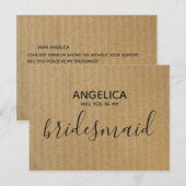 Word jij mijn bruidsmeisje Brown Kraft Paper? Uitnodiging Briefkaart (Voorkant / Achterkant)