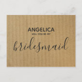 Word jij mijn bruidsmeisje Brown Kraft Paper? Uitnodiging Briefkaart (Voorkant)