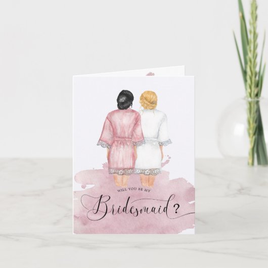 word jij mijn bruidsmeisje bruidbruidende bruidsro feestdagen kaart (Voorkant)