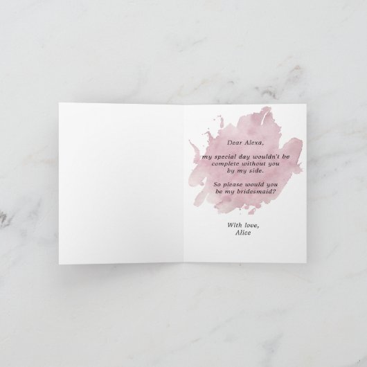 word jij mijn bruidsmeisje bruidbruidende bruidsro feestdagen kaart (Binnen)