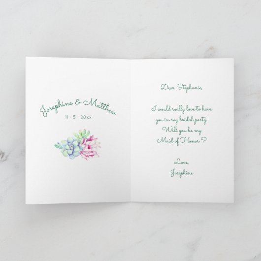 Word jij mijn bruidsmeisje - Cactus & Succulents (Binnen)