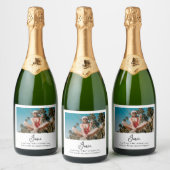 Word jij mijn bruidsmeisje Chic Minimal Photo? Sparkling Wijnetiket (Flessen)