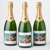 Word jij mijn bruidsmeisje Chic Minimal Photo? Sparkling Wijnetiket (Flessen)