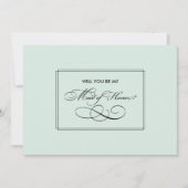Word jij mijn bruidsmeisje? Elegant Mint Zwart Kaart (Voorkant)
