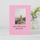 Word jij mijn bruidsmeisje foto elegant modern? kaart (Staand voorkant)