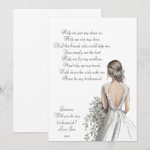 Word jij mijn bruidsmeisje gedicht, klassiek, eenv save the date (Voorkant / Achterkant)
