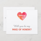 Word jij mijn bruidsmeisje? | Hart sjabloon Kaart (Voorkant / Achterkant)