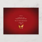 Word jij mijn bruidsmeisje Herfst Bloemen Rood Briefkaart (Achterkant)