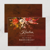 Word jij mijn bruidsmeisje Herfst Bloemenboeket? Briefkaart (Voorkant / Achterkant)
