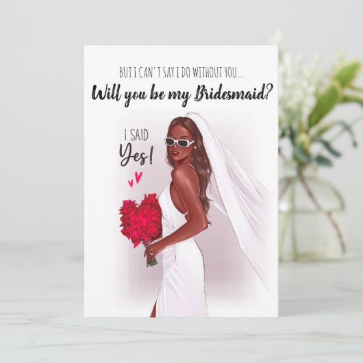 Word jij mijn bruidsmeisje kaart? bedankkaart (Staand voorkant)