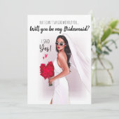 Word jij mijn bruidsmeisje kaart? bedankkaart (Staand voorkant)