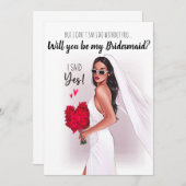 Word jij mijn bruidsmeisje kaart? bedankkaart (Voorkant / Achterkant)