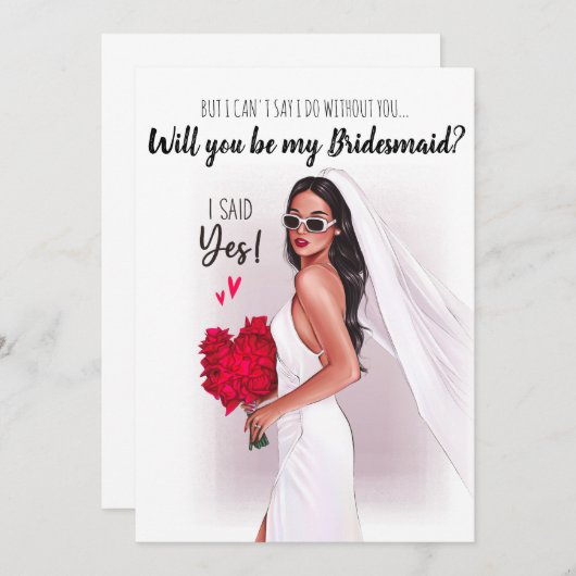 Word jij mijn bruidsmeisje kaart? bedankkaart (Voorkant / Achterkant)