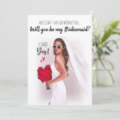 Word jij mijn bruidsmeisje kaart? bedankkaart (Staand voorkant)