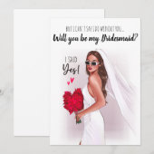 Word jij mijn bruidsmeisje kaart? bedankkaart (Voorkant / Achterkant)