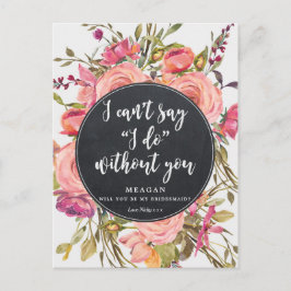 Word jij mijn bruidsmeisje kaart boho floral?