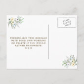 Word jij mijn bruidsmeisje kaart bord blauw bloeme (Achterkant)