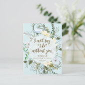 Word jij mijn bruidsmeisje kaart bord blauw bloeme (Staand voorkant)