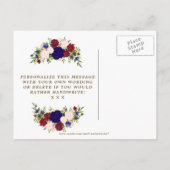 Word jij mijn bruidsmeisje kaart marine bloemen? (Achterkant)