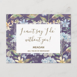 Word jij mijn bruidsmeisje kaart marine bloemen?