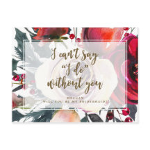 Word jij mijn bruidsmeisje kaart winterrood?