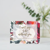 Word jij mijn bruidsmeisje kaart winterrood? (Staand voorkant)