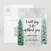 Word jij mijn bruidsmeisje kaart wintersneeuw? (Voorkant / Achterkant)