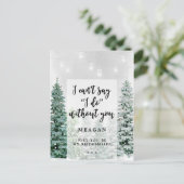 Word jij mijn bruidsmeisje kaart wintersneeuw? (Staand voorkant)