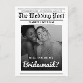 Word jij mijn bruidsmeisje krantenvoorstel? briefkaart (Voorkant)