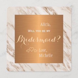 Word jij mijn bruidsmeisje marmer koper? kaart