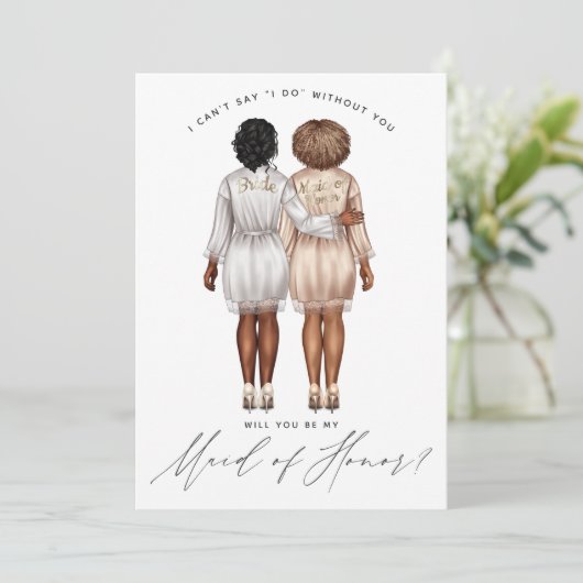 Word jij mijn bruidsmeisje? Meisjes in Robes V3 Kaart (Staand voorkant)