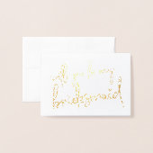 WORD JIJ MIJN BRUIDSMEISJE met de hand geletterd m Folie Kaarten (Voorkant met envelop)