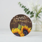 Word jij mijn bruidsmeisje met houten zonnebloemen kaart (Staand voorkant)