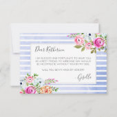 Word jij mijn bruidsmeisje met moderne bloemstrepe kaart (Achterkant)