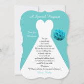 Word jij mijn bruidsmeisje met Rozen Aqua? Kaart (Voorkant)