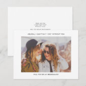 Word jij mijn bruidsmeisje moderne foto uitnodigin uitnodiging briefkaart (Voorkant / Achterkant)