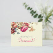 Word jij mijn bruidsmeisje Mooie  Bloemen? Kaart (Staand voorkant)