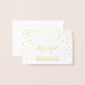 WORD JIJ MIJN BRUIDSMEISJE naam confetti spots Folie Kaarten (Voorkant met envelop)