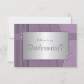 Word jij mijn bruidsmeisje Paarse Violet & Silver? Kaart (Voorkant)