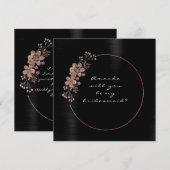 Word jij mijn bruidsmeisje Pink Black White VIP Kaart (Voorkant / Achterkant)