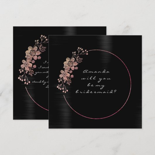 Word jij mijn bruidsmeisje Pink Black White VIP Kaart (Voorkant / Achterkant)