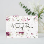 Word jij mijn bruidsmeisje Pioenroze Bloemen? (Staand voorkant)