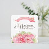 Word jij mijn bruidsmeisje? Romantische Rozen Kaart (Staand voorkant)