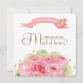 Word jij mijn bruidsmeisje? Romantische Rozen Kaart (Voorkant)