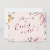 Word jij mijn bruidsmeisje Romantische tuin bloeme Kaart (Voorkant)